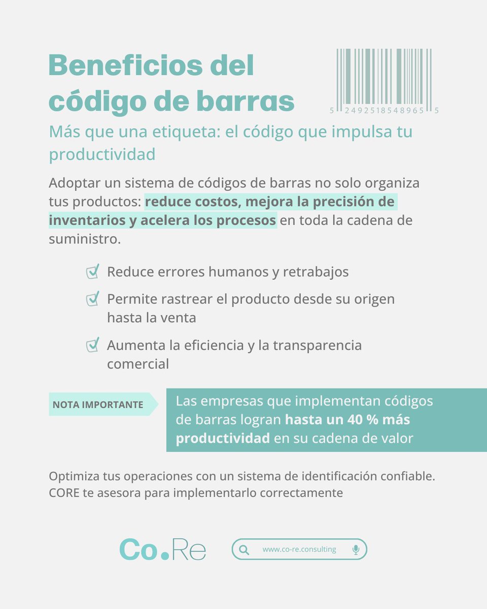 ContactoCore's tweet image. Los códigos de barras no solo aceleran ventas.
También reducen errores, optimizan inventarios y mejoran la trazabilidad.
Con CORE implementa un sistema GS1 que eleve la eficiencia de tu negocio.

🌐 bit.ly/3KOMpfb

#CódigoDeBarras #GS1