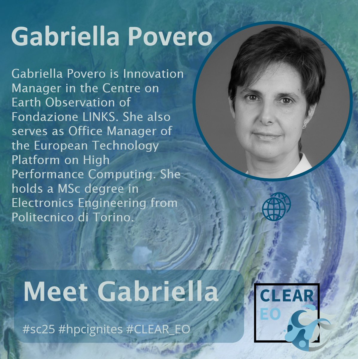 clear_eo's tweet image. High performance computing enable us to transform the massive amount of data available to information and decision-ready tools, like #DestinE. Look up #CLEAR_EO expert Gabriella Povero @Supercomputing in St.Louis, US #sc25 this week to discuss all things #HPCignites