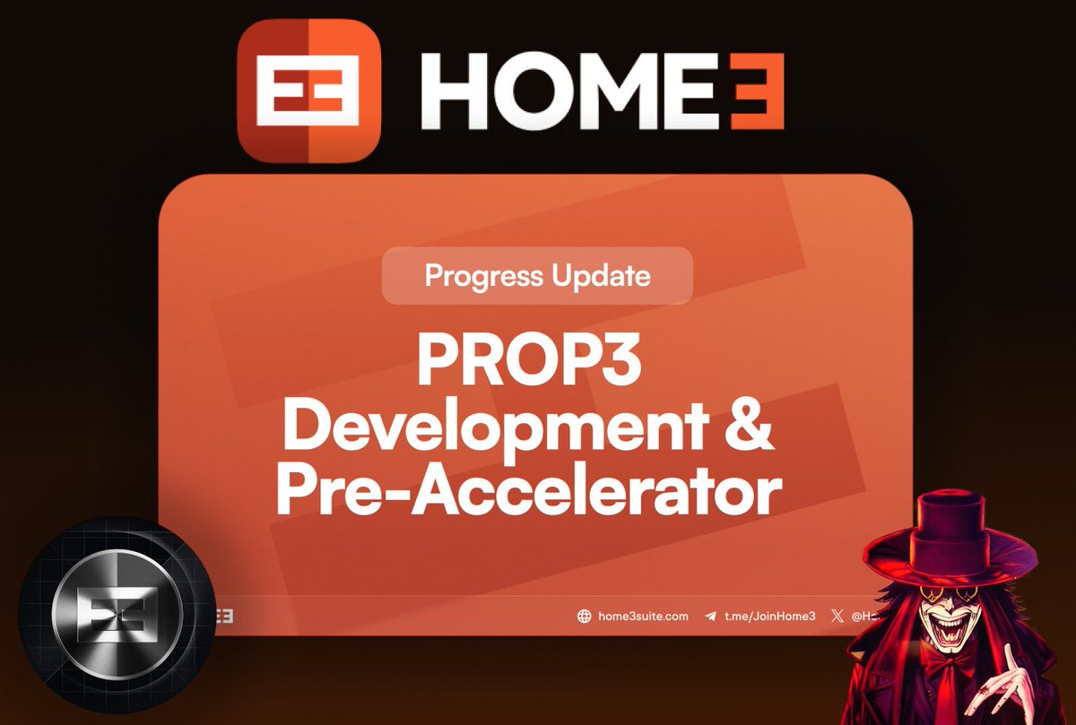 SebastianWols17's tweet image. 🟧 Progress Update
🟧 @Home3Suite 

Another good update hit hard from the $HTS team and this time about the PROP3 and Pre-Accelerator Progress they are making! 

This is what they are cooking:
- Branding for PROP3 is nearly complete.
- The UI design of the PROP3 app is advancing…