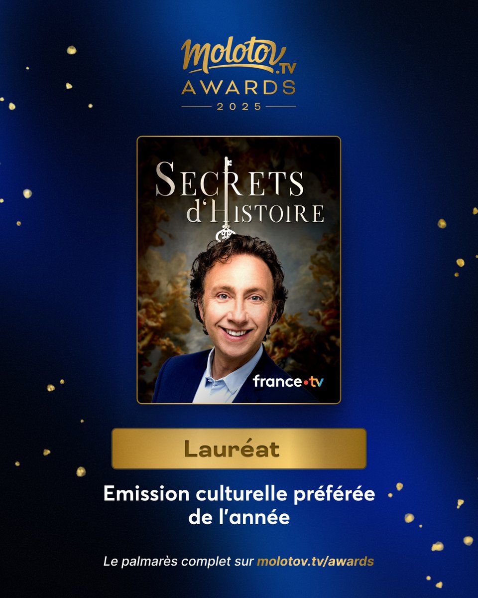 "Secrets d'Histoire" remporte l’Award de l’Emission de Culture préférée ! #MolotovTVAwards
