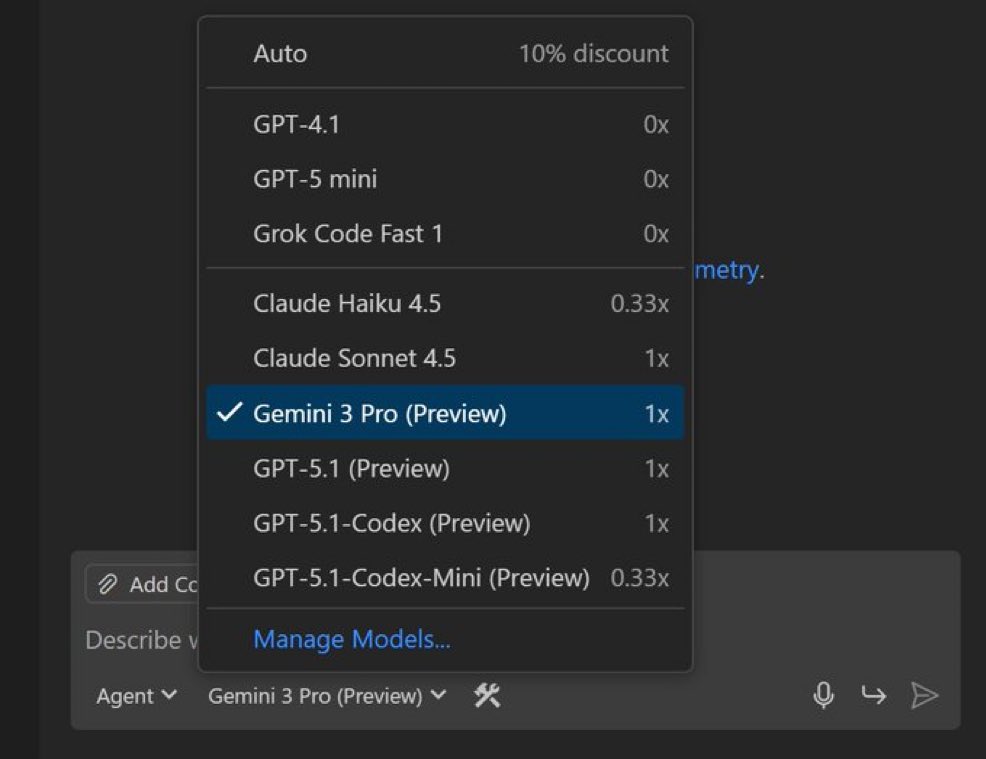 jaredpalmer's tweet image. Gemini 3 is now available in @code
