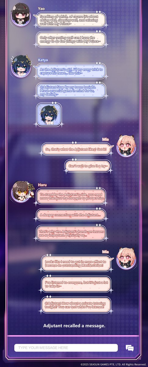 SnowbreakEN's tweet image. [Heimdall Group Chat | Manifestation's Special Training]

What does it truly take to become an outstanding Manifestation? For Mia, who has only just joined Heimdall, this question has been troubling her. Wanting to get closer to the Adjutant, she decides to seek advice from the…