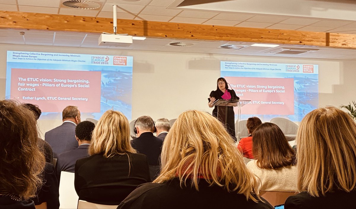 Great to be in Brussels this week for our <a href="/etuc_ces/">EUROPEAN TRADE UNIONS</a> executive meeting. Kicking off tonight with a seminar on the Adequate Minimum Wages Directive and the recent second win in the CJEU <a href="/irishcongress/">Irish Congress of Trade Unions (ICTU)</a>
