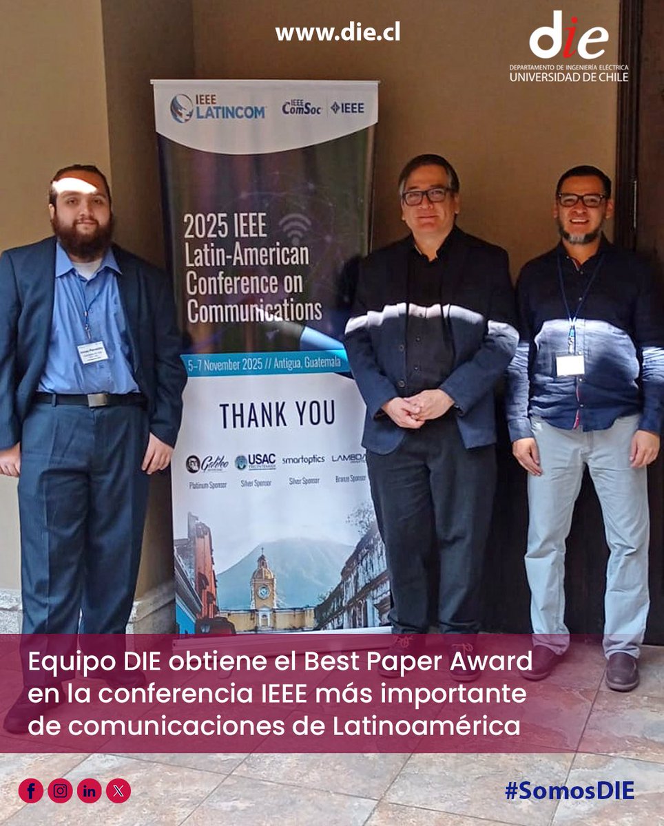 Esta semana dos de nuestros profesores destacaron a nivel internacional. Para conocer más detalles ingresa a die.cl #SomosDIE