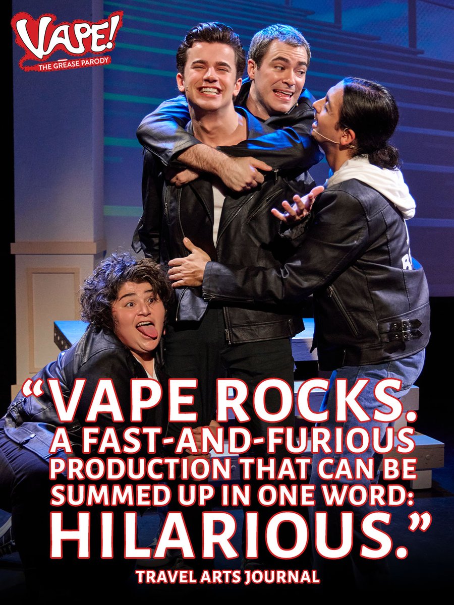 "In an era desperate for laughs, Vape is 90-minutes of nonstop laughter. And the cast, from a pitch-perfect Lara Strong and Scott Silagy, to its first-rate ensemble, Vape is smoking." - Travel Arts Journal