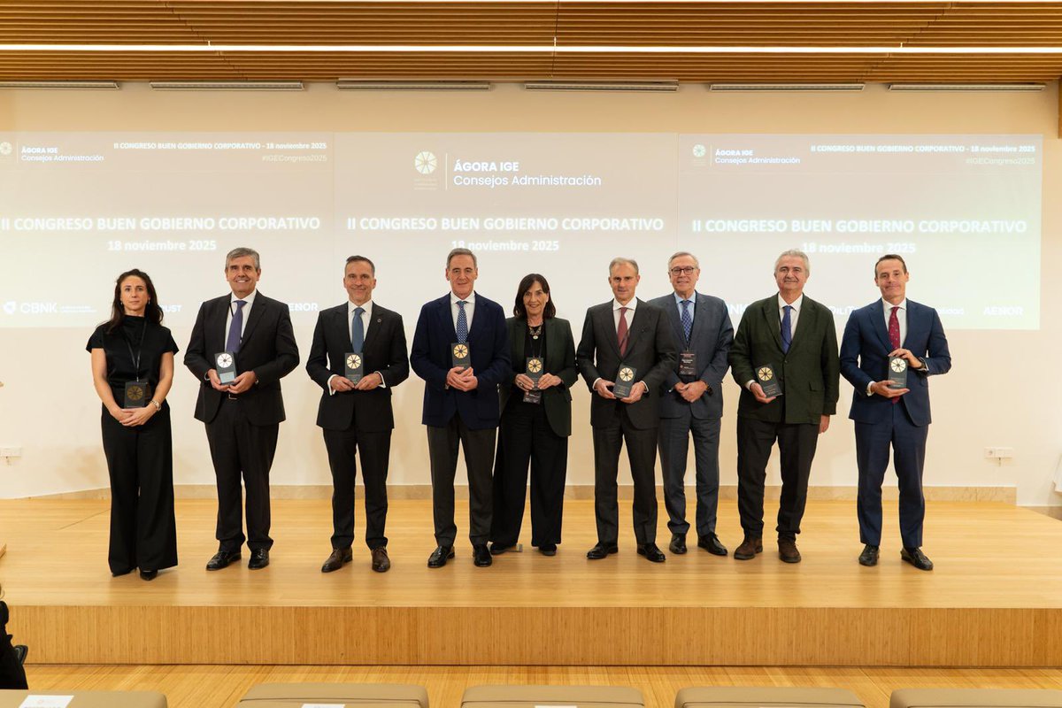 🏆 Ceremonia de entrega de Premios al Buen Gobierno Corporativo 2025.

Enhorabuena a todos los premiados de esta edición! 👏

#IGECongreso2025