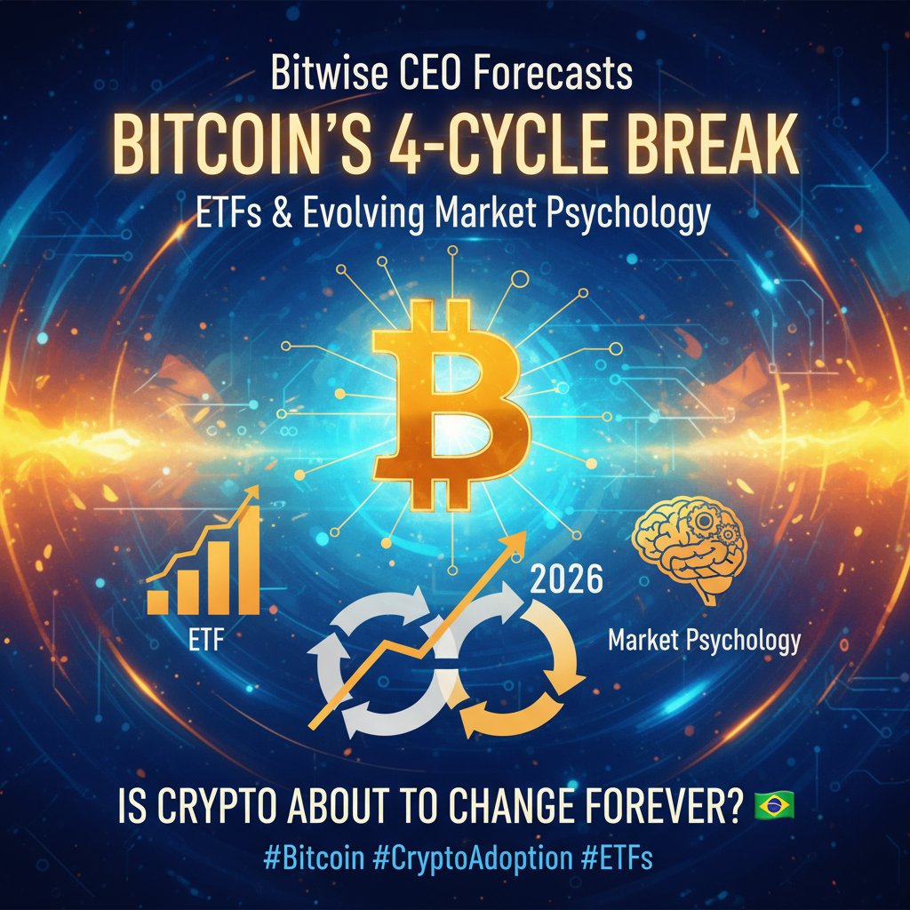 BlockGates's tweet image. 💡 Bitwise CEO forecasts a break in Bitcoin&apos;s historical 4-cycle by 2026, citing ETF trends and evolving market psychology. Is the crypto landscape about to change forever? 🇧🇷 Join the conversation! #Bitcoin #CryptoAdoption #ETFs