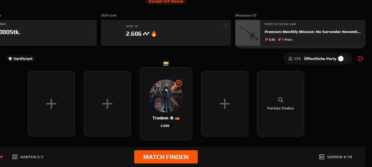 warmup + faceit come join

twitch.tv/trodem