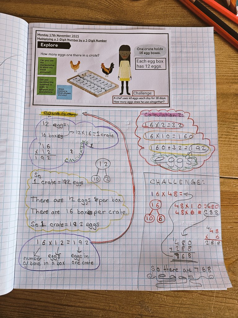 CCJacademy's tweet image. This week, Year 5 have been getting to grips with a range of multiplication methods to solve problems! 📝✖️👩‍🔬👨‍🔬

We have been so impressed with their journal work to demonstrate their understanding! 👇
#WeAreLEO🧡🦁