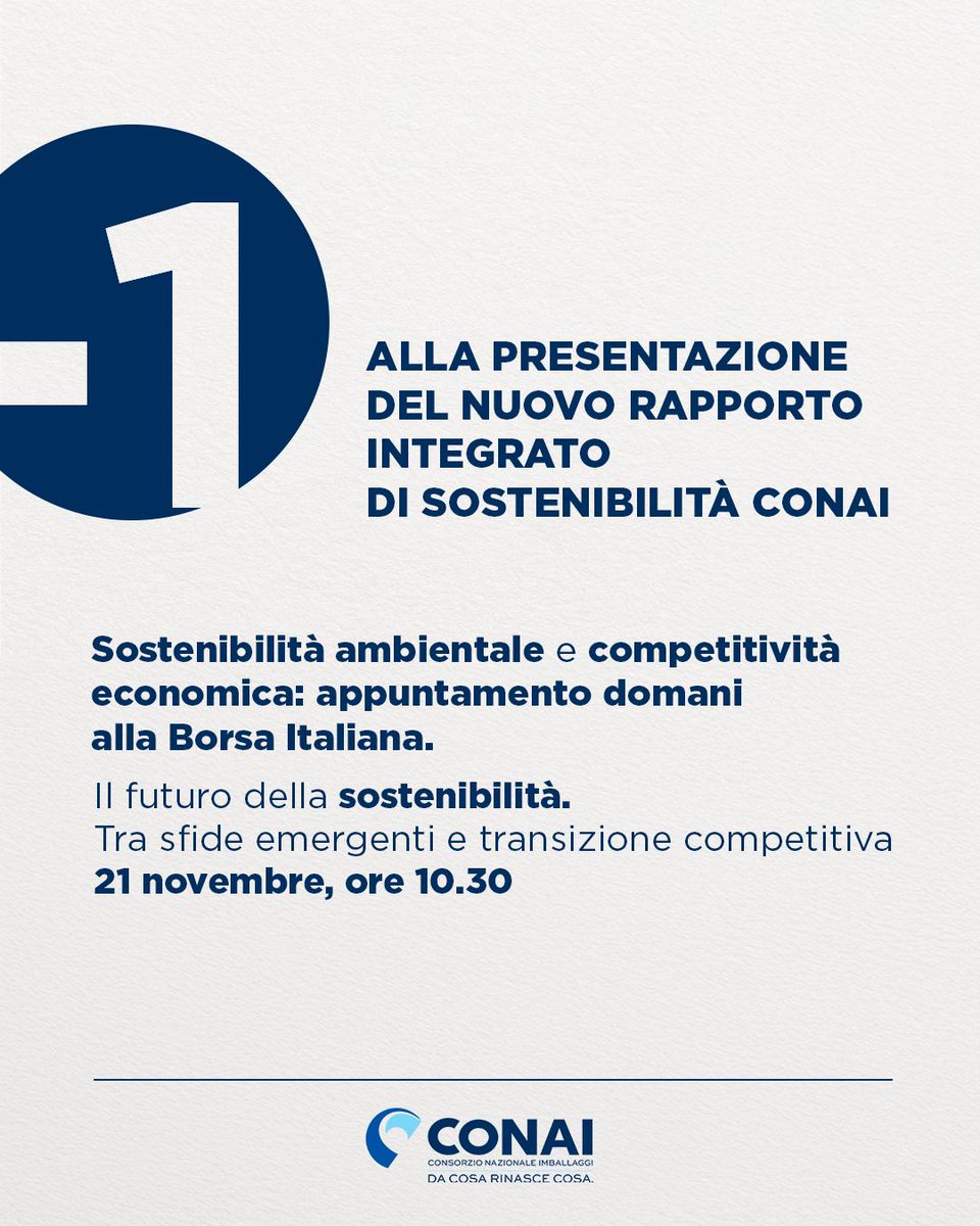 Domani alla Borsa Italiana “Il futuro della sostenibilità tra sfide emergenti e transizione competitiva”, l’evento in collaborazione con <a href="/Corriere/">Corriere della Sera</a> durante il quale presenteremo il nostro #RapportodiSostenibilità 2025.

Seguilo qui dalle 10.30 👉 linkedin.com/events/ilfutur…