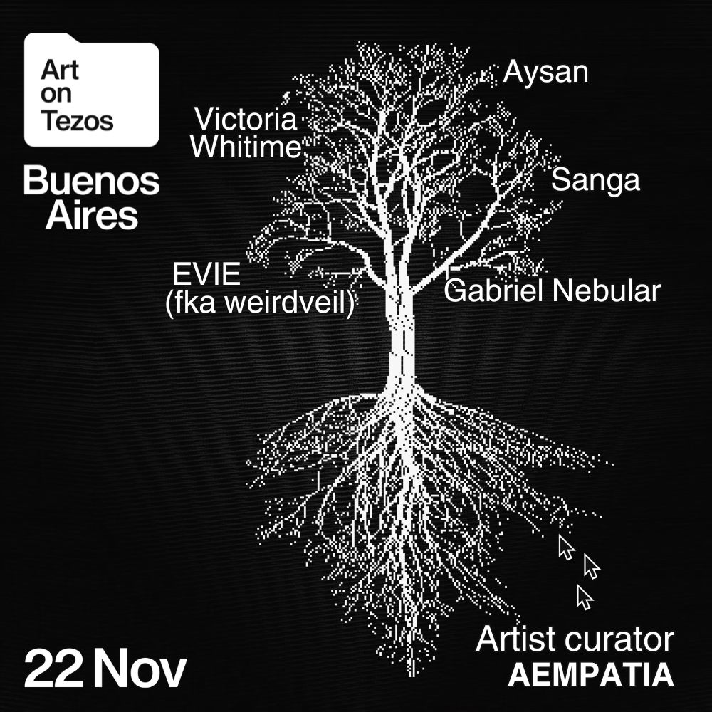 It’s a huge honor to be invited as a curator for the upcoming <a href="/artontezos_/">Art on Tezos</a>  in Buenos Aires, hosted by <a href="/NewtroArts/">Newtro</a> ♥️

I selected five artists whose work resonates with my ideas of inner strength, the power of the subconscious, and the technical finesse in their practice.
1/
