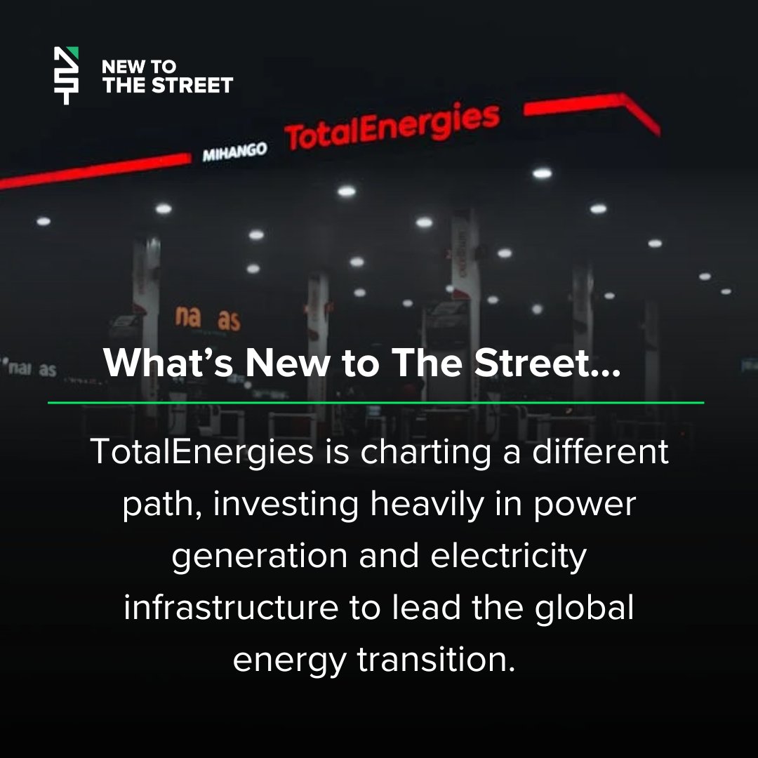 NewToTheStreet's tweet image. What&apos;s New to The Street...

TotalEnergies Bets Big on Electricity ⚡

TotalEnergies is charting a different path, investing heavily in power generation and electricity infrastructure to lead the global energy transition.  @vincemedia1 

Is this the strategic shift the energy…