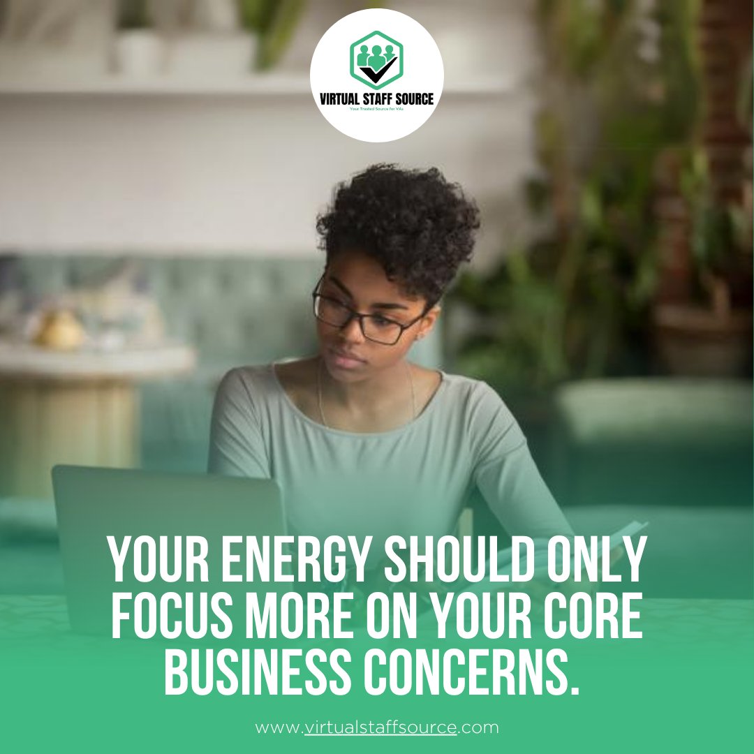 VirtualStaffSrc's tweet image. Your energy should focus on what matters most—your core business! 

Imagine ending each day with time for growth, not just routine tasks. 

Click the link in our bio to learn more. 

#VirtualStaffSource #VirtualAssistant #DigitalMarketing