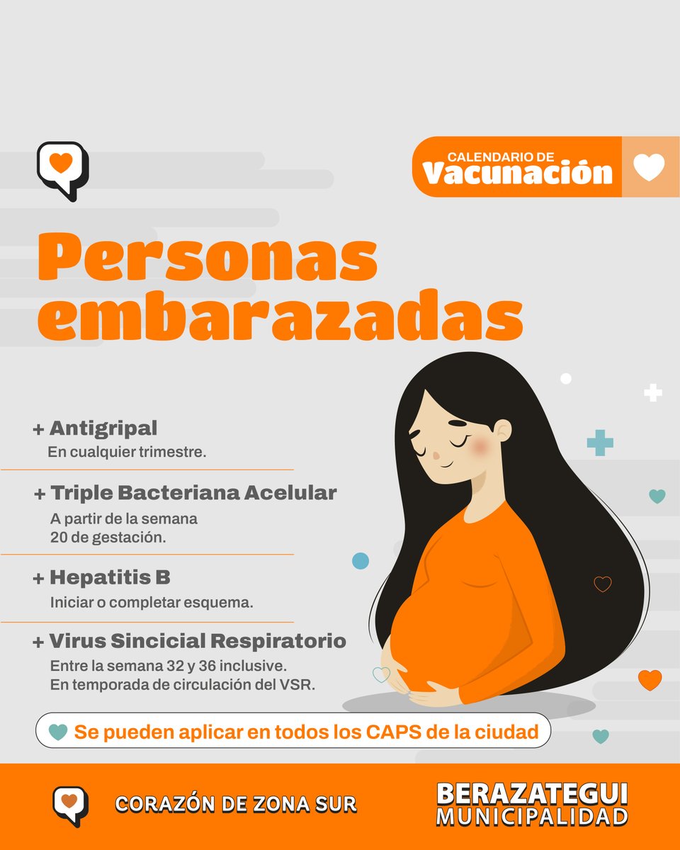 MuniBerazategui's tweet image. ¿Conocés el Calendario Nacional de Vacunación según la edad?
👉 Dirigite al Centro de Salud más cercano y consultá cuáles te corresponden. Se aplican gratuitamente.
+Info en berazategui.gob.ar/salud. 
#Berazategui #BerazateguiCorazónDeZonaSur