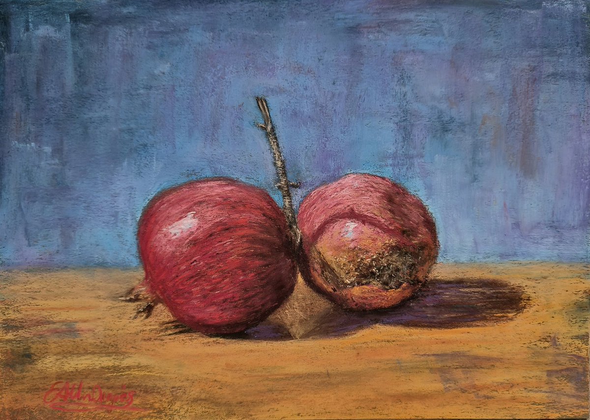 Eamiliaras's tweet photo. Still life pomegranates 
#drawing #pastels                 https://t.co/cJJZpyATBG https://t.co/NdMjBEPQpD