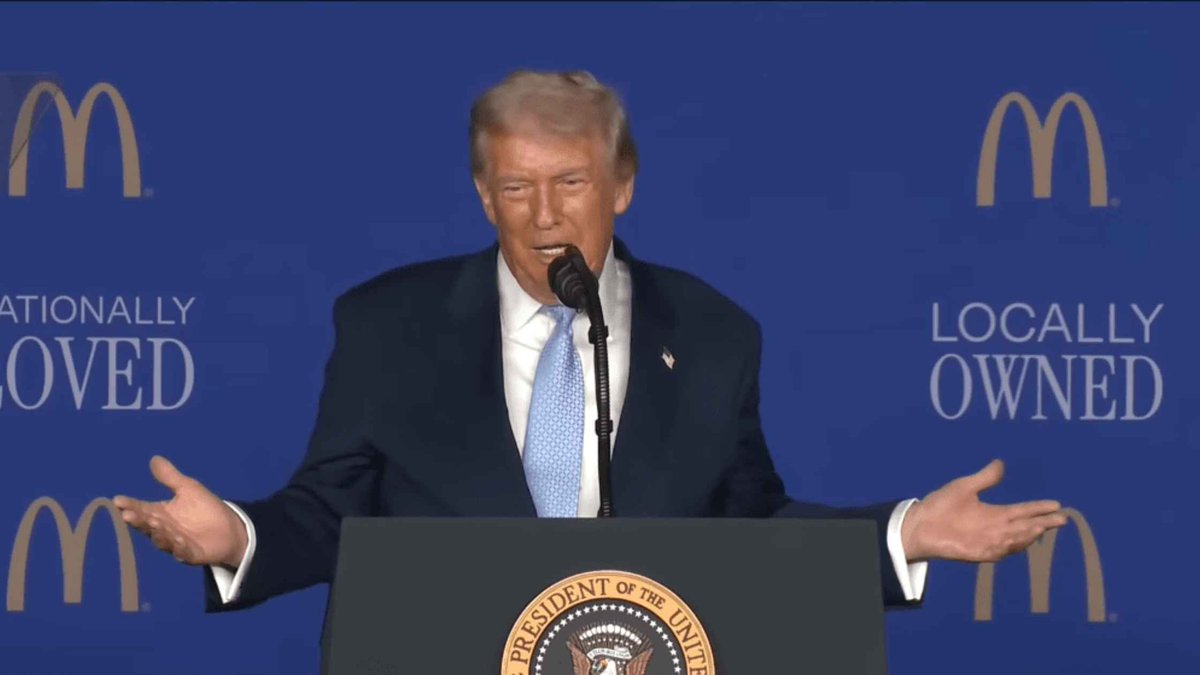 RevTranscripts's tweet image. Donald Trump speaks at the McDonald&apos;s Impact Summit. Read the transcript here. rev.com/transcripts/mc…