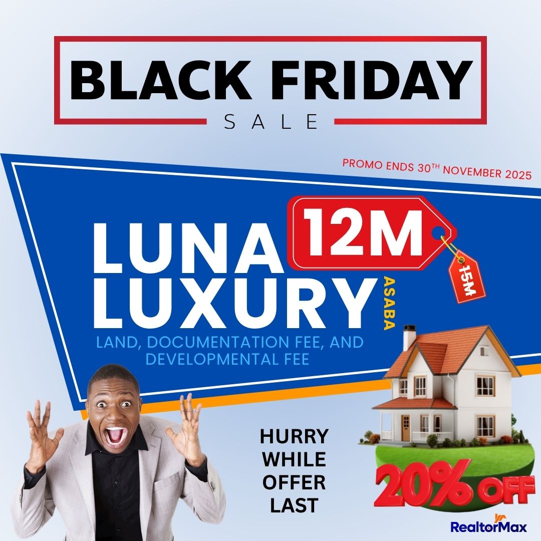 RealtormaxI's tweet photo. LUNA LUXURY BLACK FRIDAY MEGA SALE!
Original Price: ₦15 Million

BLACK FRIDAY PRICE: 🔥 ₦12 MILLION! 🔥

👉 DM us "LUNA" right now to get the details and reserve your plot before the 30th! https://t.co/MglJmq2VOb