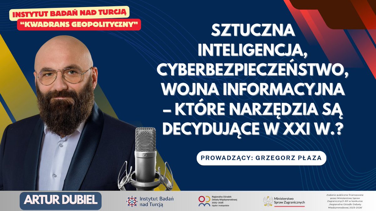🎙️ Dziś polecamy Państwu odcinek, w którym <a href="/grzegorz_plaza/">Grzegorz Płaza</a> rozmawia z <a href="/ArturDubiel/">Artur Dubiel</a> o tym, jak sztuczna inteligencja, drony i cyberprzestrzeń wpływają na współczesne konflikty i bezpieczeństwo narodowe.

📺: youtu.be/IF4JBdl1zR0?si…
🎧: open.spotify.com/episode/2hHyP0…