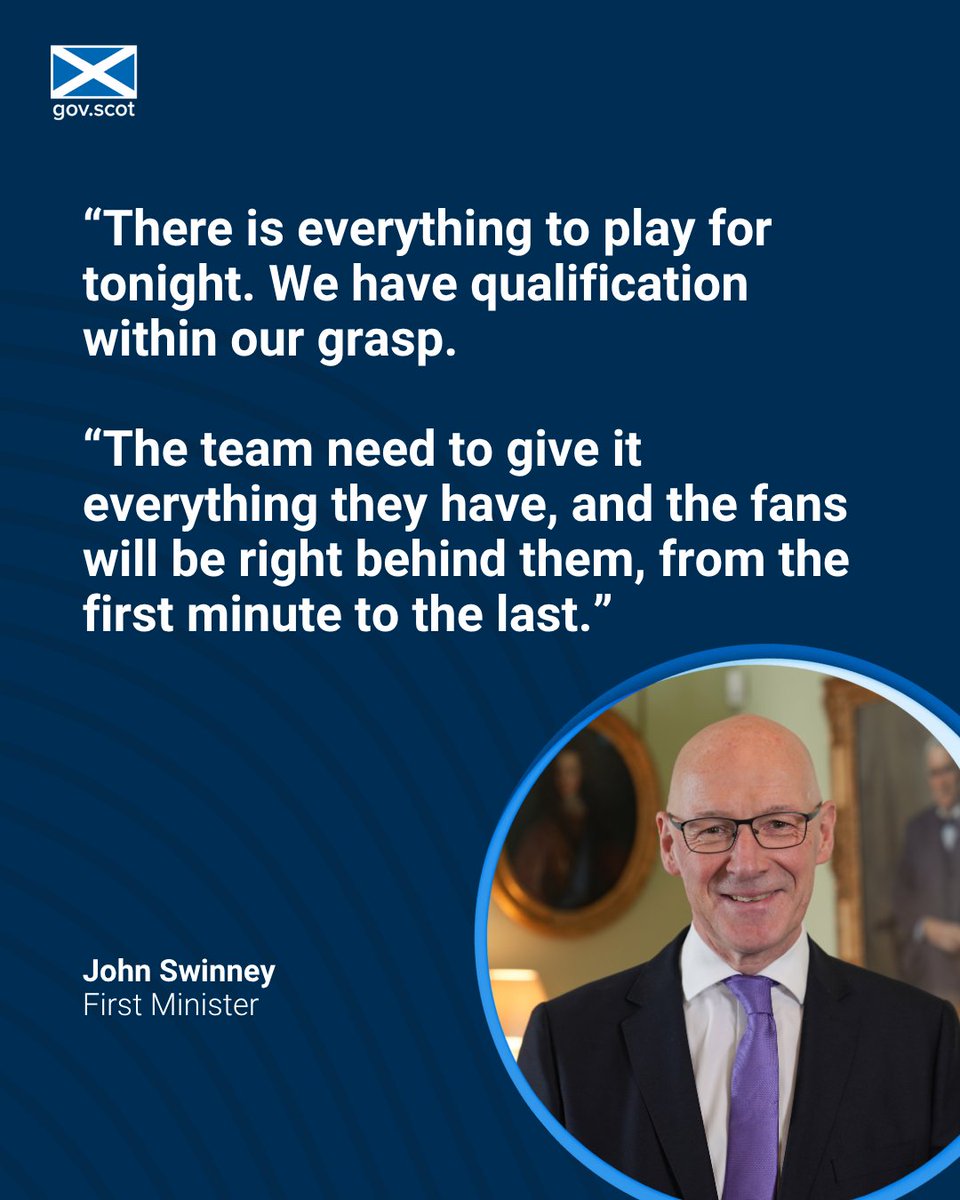 Good luck to the <a href="/ScotlandNT/">Scotland National Team</a> Men’s team as they aim to secure <a href="/FIFAWorldCup/">FIFA World Cup</a> qualification against Denmark at Hampden tonight.