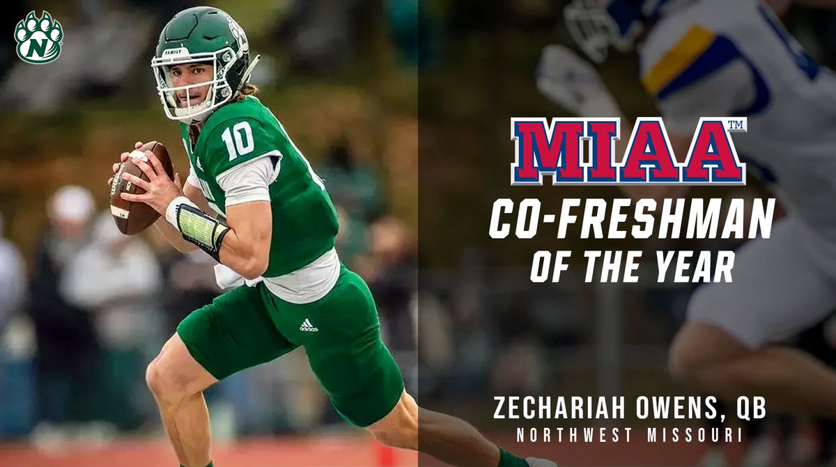 Congratulations to Northwest Missouri's Zechariah Owens on being named the 2025 𝑪𝑶-𝑭𝑹𝑬𝑺𝑯𝑴𝑨𝑵 𝑶𝑭 𝑻𝑯𝑬 𝒀𝑬𝑨𝑹 🏅👏

#BringYourAGame