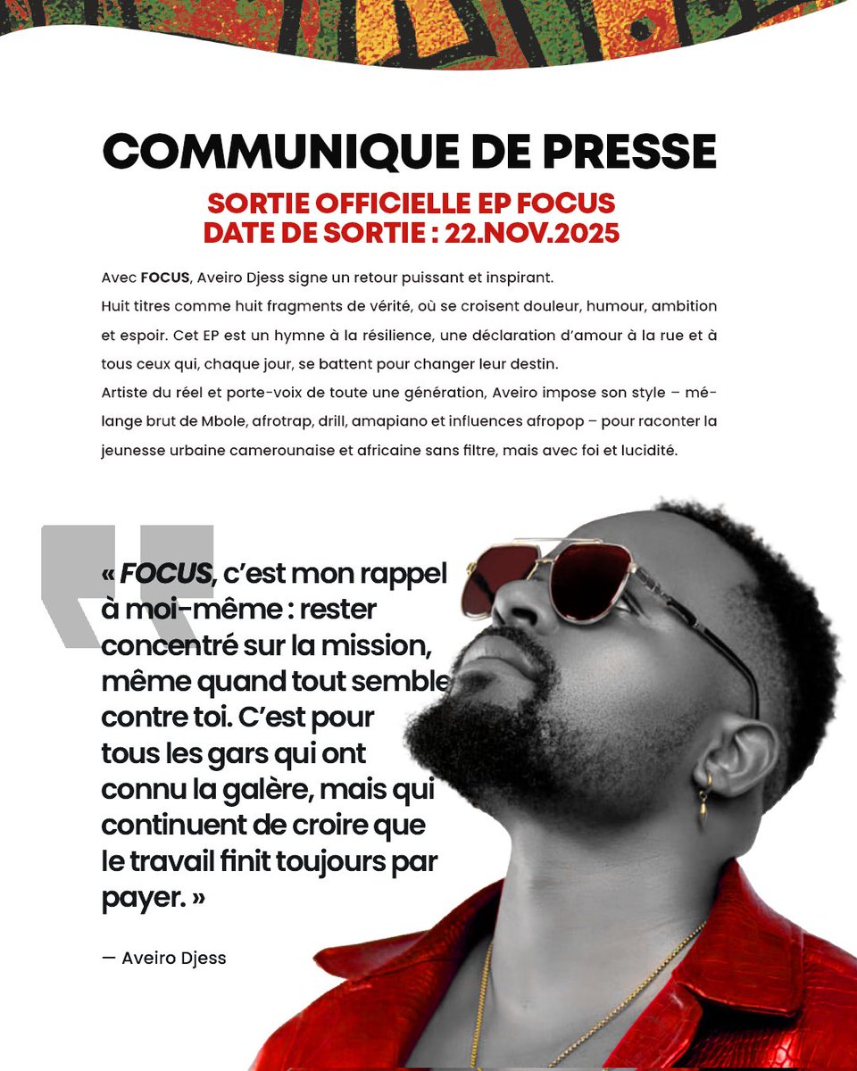 FOCUS
22.11.2025
A TOUTE LA PRESSE DU CAMEROUN ET D'AILLEURS 🙏
MERCI POUR VOTRE SOUTIEN ❤️

#levelupcorp #focus