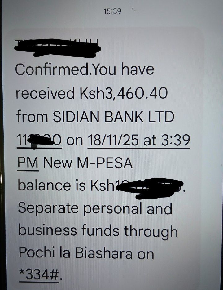 C_NyaKundiH's tweet image. ❗🇰🇪 SIDIAN Bank steals Ksh4.2 million from Health Workers. 

CHECK THE DIFFERENCE 

Hi Nyakundi, 

Community Health Workers (CHWs) used to receive KSh3500 per month for work done. 

A few days ago, Nairobi County Government instructed that all payments be made through…