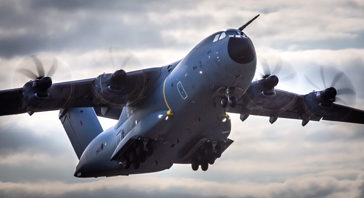 Due to operational necessity, our Atlas aircraft are expected to be operating in the vicinity of RAF Brize Norton into the late evening, whilst engaged in essential routine training, including 'touch and go' landings

#airmobilityforce #RAFAtlas #AtlasA400M #A400MAtlas