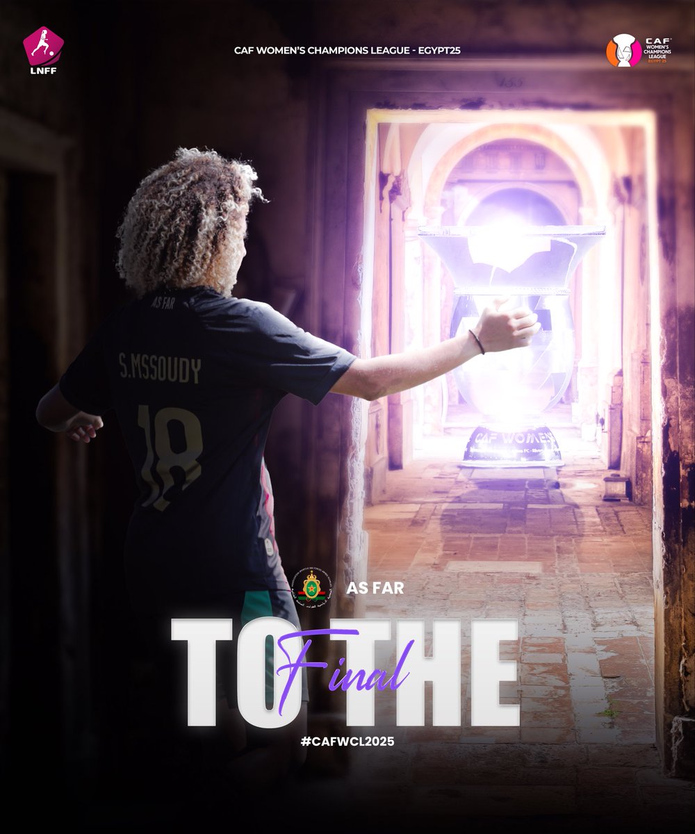 الجيش الملكي في نهائي دوري أبطال إفريقيا للسيدات 2025! ⭐🇲🇦
إنجاز جديد للكرة النسوية المغربية… والرحلة مستمرة نحو اللقب! 🏆