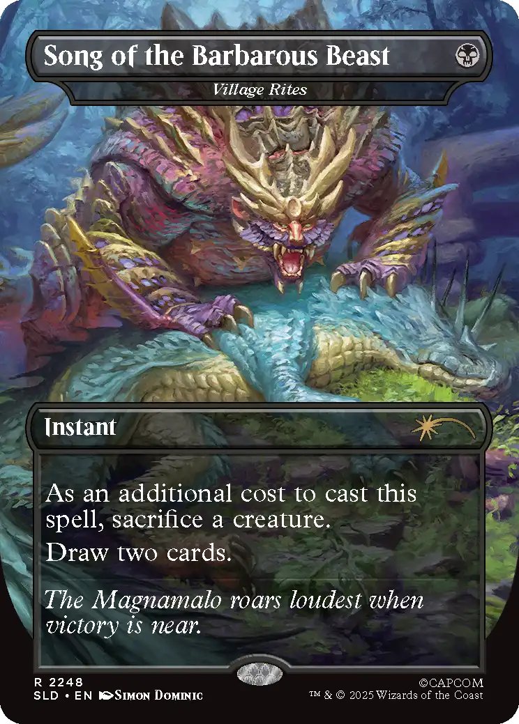 MHKogath's tweet image. Official cards from the Magic the Gathering Secret Lair: Monster Hunter Superdrop 🧵