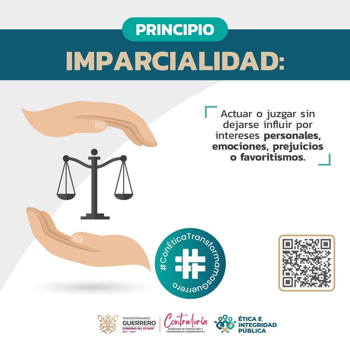 EN LA PROCURADURÍA DE PROTECIÓN AMBIENTAL PROMOVEMOS LA IMPARCIALIDAD, EN VIRTUD DE QUE ESTA  FORTALECE LA CONFIANZA EN EL SERVICIO PÚBLICO.
ACTUAR SIN FAVORITISMOS NI INTERESES PERSONALES, ES SEVIR CON ETICA.
#ConÉticaTransformamos Guerrero
