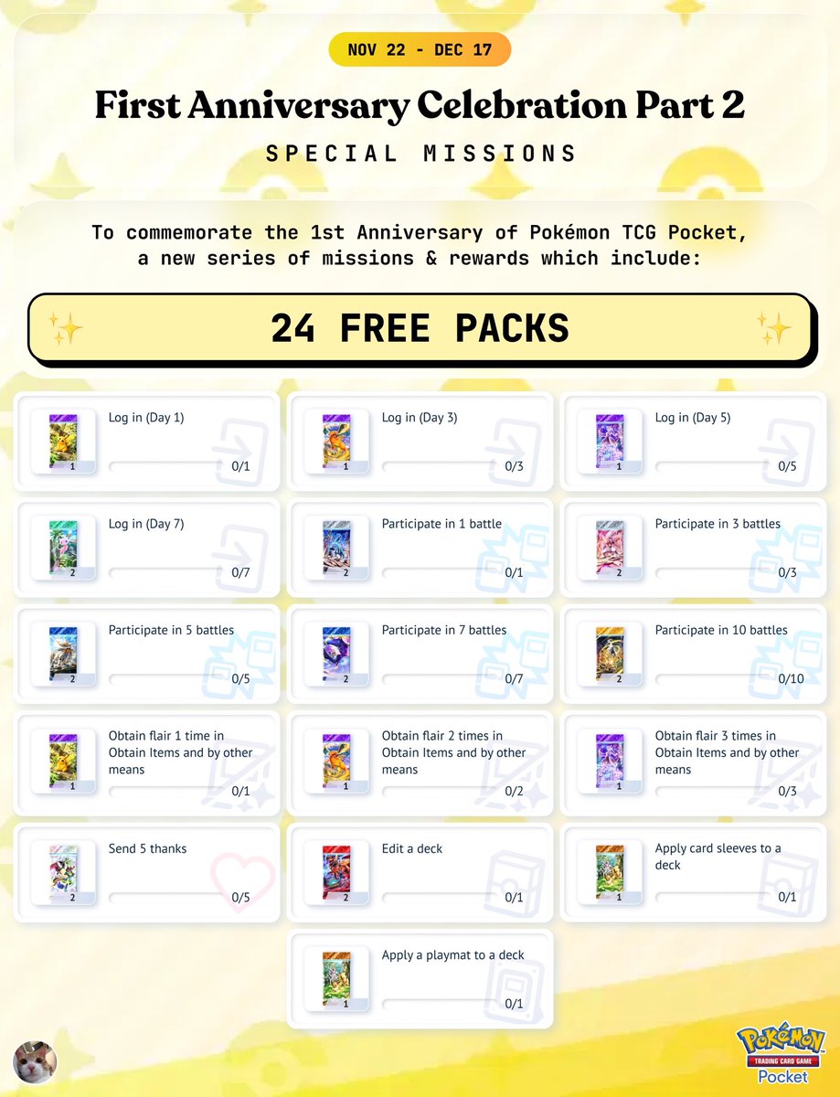 Free packs coming later this month 😍#PokemonTCGPocket