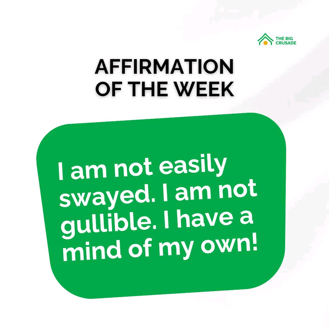 thebigcrusade's tweet photo. Happy New Week Crusaders 💚✨
You have a mind of your own!
Say it
Believe it
Live it!
#affirmationoftheday #mentalhealthaffirmation #mindfulaffirmation #selfcareaffirmations #positivewords #affirmyourself https://t.co/o9U2ekbbQ6