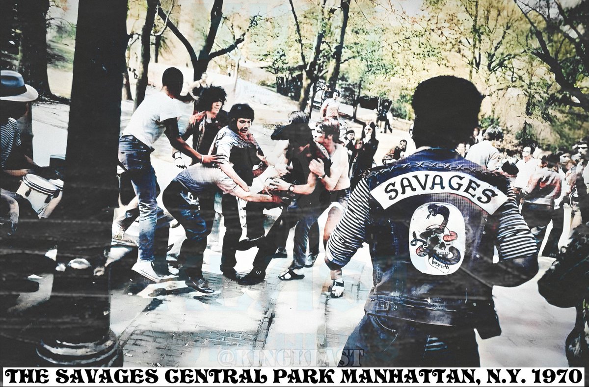 kingklast's tweet photo. Rare 1970 Photo — “The Savages” in Central Park, Manhattan 😳🔥 | Forgotten NYC Street Gang History

#TheSavages #CentralPark #Manhattan #NYC #NewYorkHistory
#1970sNYC #ClassicNYStreetGangs #MixedStreetGang
#NYCStreetHistory #UrbanHistory #KingKlastArchives
#KingKlast #VintageNYC https://t.co/x4DPZMSltz