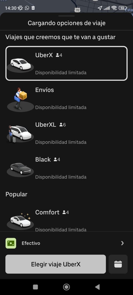 Itsgenesisb's tweet photo. Está caído el servicio @Uber_Chile?, no muestra los precios https://t.co/OR9zcBbtdp