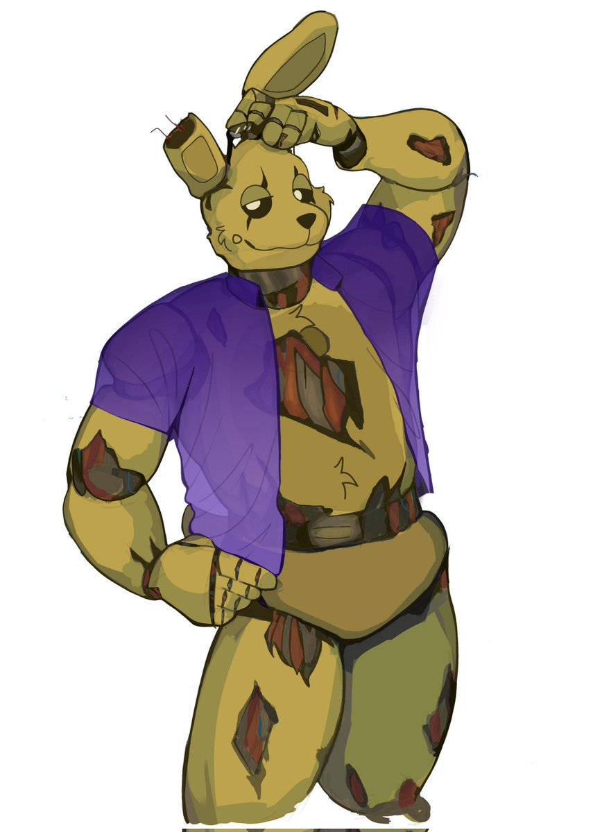 Yxrkshiree's tweet image. summer bunny 🔥 (comm) #springtrapfnaf #fnaf #springtrap