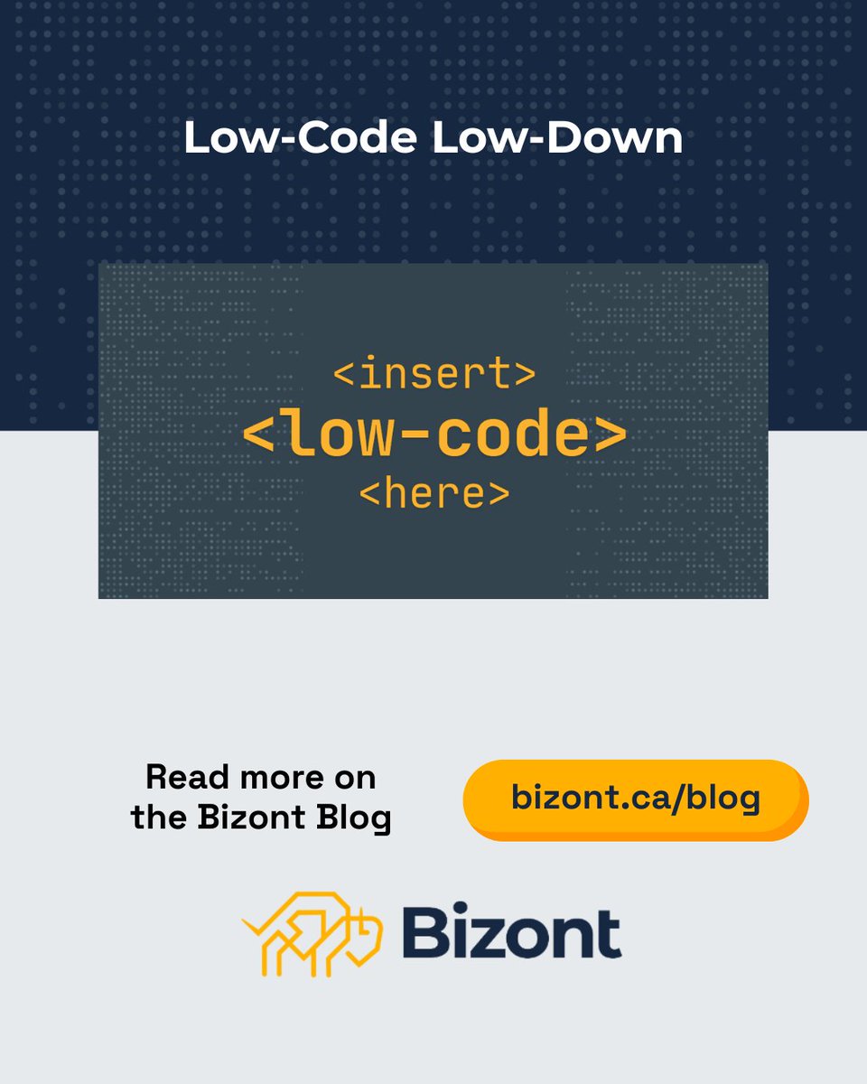 BizontCa's tweet image. Low-code is reshaping how teams build digital solutions—faster, flexible, and built to scale. 

We break down how we use it at Bizont to deliver smarter results.

👉 bit.ly/4pf6c66

#LowCode #Innovation #Bizont