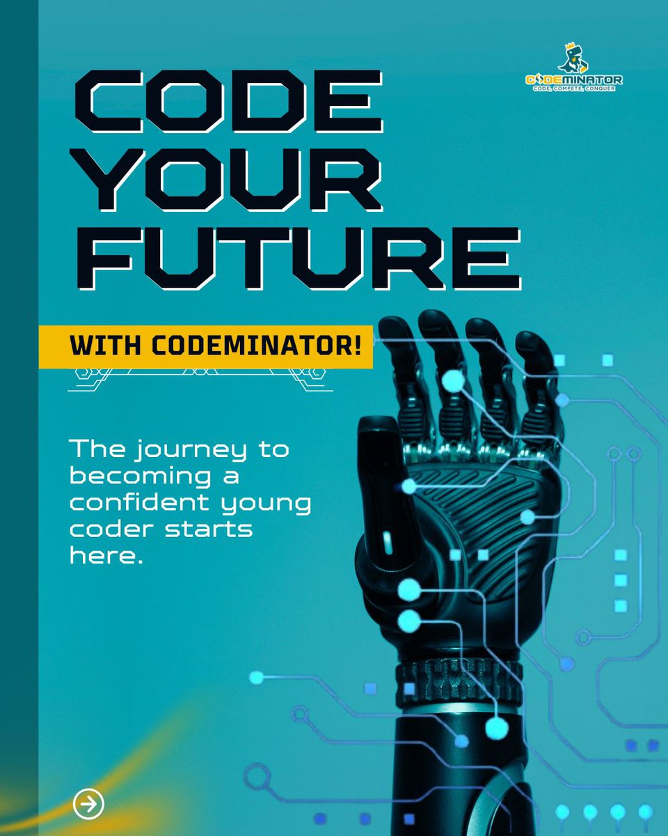 codeminator81's tweet image. Codeminator 2025 is here! 🌟
Boost your child’s coding, logic &amp;amp; creativity.

Register for Qualifying Round 1 (Dec 17)
👉 codeminator.org
#codeminator #kidswhocode #codingforkids #futurecoders