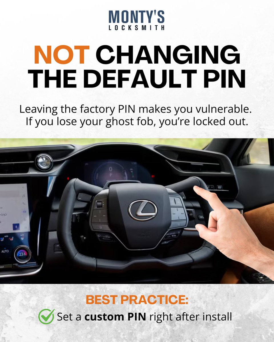 MontyLocksmith's tweet image. Don’t make these mistakes with your Ghost 2

From ignoring the manual to leaving the system in Service Mode, these errors can put your security at risk.

📞 647-850-7156 | 🌐montyslocksmith.ca/anti-theft-dev…

#ghost2 #antitheft #gta #torontodrivers #montyslocksmith