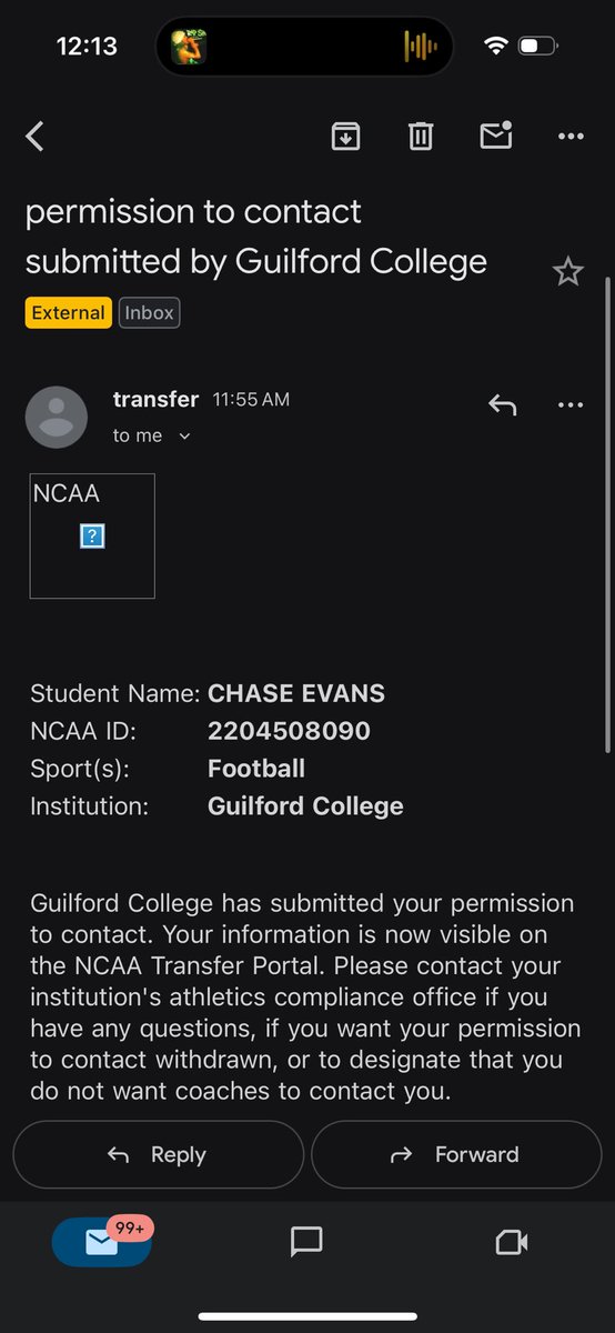 chase11evans's tweet photo. I’m officially in the NCAA Transfer Portal. Coaches turn the tape on! Ready to find a HOME to produce and elevate at. https://t.co/wXAF9OMlNy