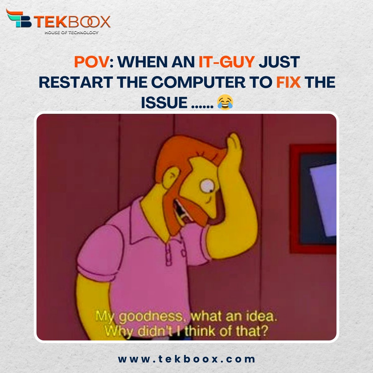 tekboox's tweet image. When the IT guy walks in, presses restart, and suddenly the computer starts behaving like it was never broken.

And you’re just standing there like:
‘So you mean… I suffered for 2 hours… for THIS?!’ 🤦‍♂️😂

#ITGuyMagic #TechSupportHumor #RestartForTheWin #RelatableMeme #Tekboox