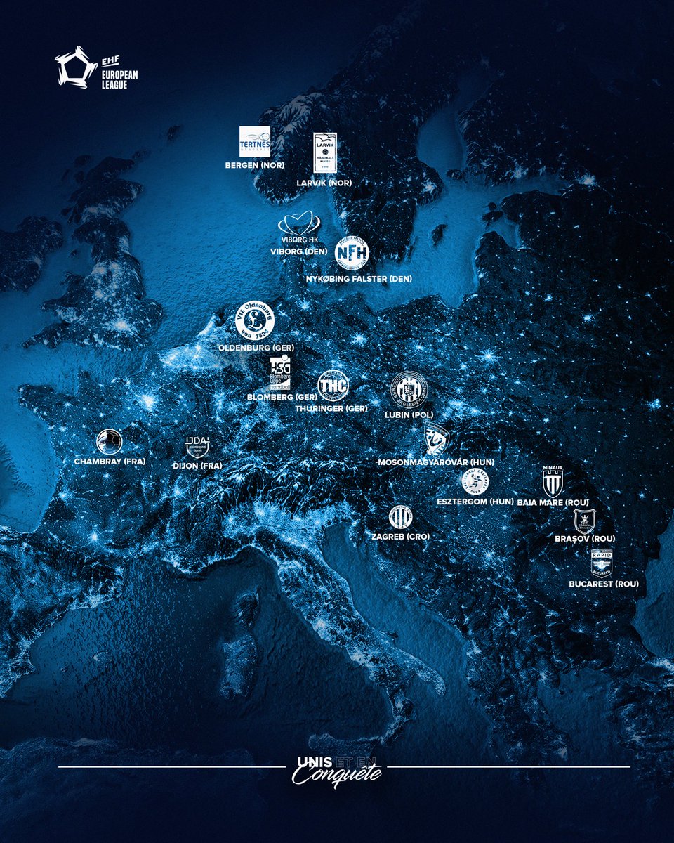 𝗘𝗛𝗙 𝗘𝗨𝗥𝗢𝗣𝗘𝗔𝗡 𝗟𝗘𝗔𝗚𝗨𝗘 🇪🇺

Découvrez les 16 équipes qualifiées au tour principal de l'EHF European League 🤩💙

Le tirage au sort aura lieu ce jeudi à 11h et diffusé en direct sur la chaîne YouTube de l'EHF (youtube.com/@homeofhandball)

#CTHB | #UnisEtEnConquête