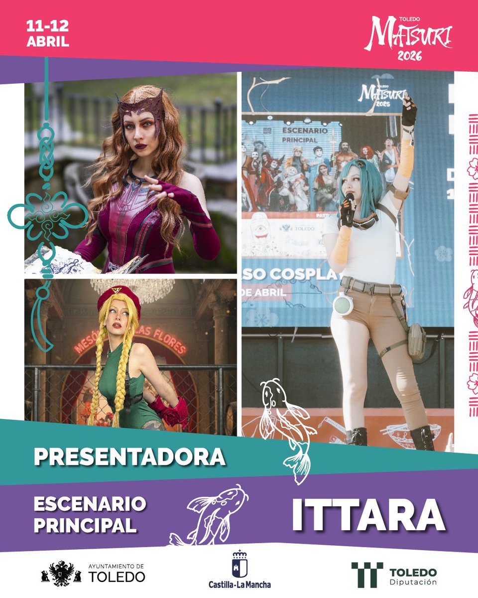 Después de su espectacular trabajo dando vida al escenario en Toledo Matsuri 2025, no dudamos ni un segundo en volver a contar con Ittara como la presentadora del escenario principal 👏✨

Esperamos que estéis tan contentos como nosotros, esperando la lluvia de chuches 🍬 y todo