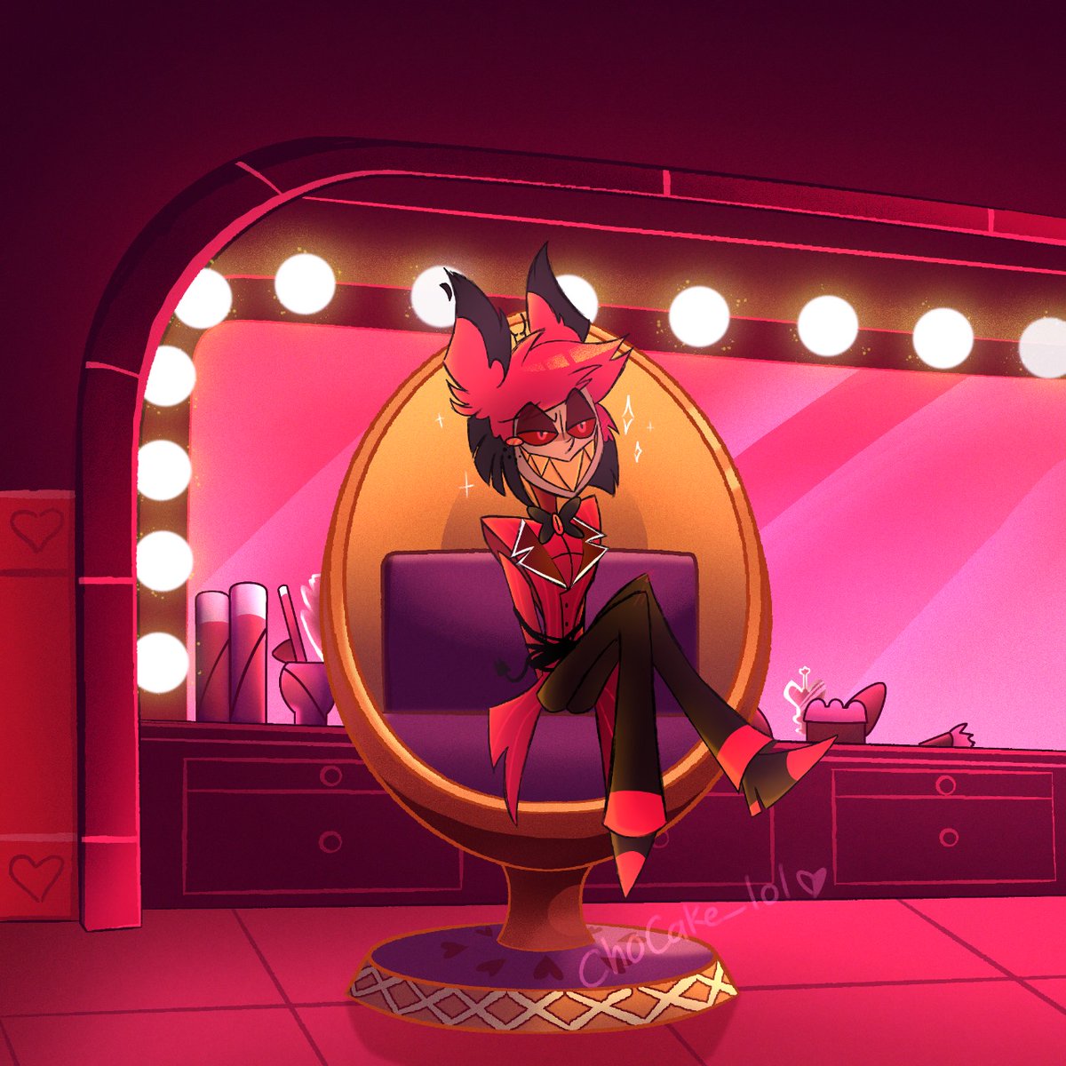 ChoCake_lol's tweet photo. Screenshot redraw and art collab with my pookie! Waiting for her to finish and I'ma tag them if they are done. (Idk which acc they use 💔) I don't draw Alastor much so this was practice. #HazbinHotel  #HazbinHotelFanart  #hazbinhotelseason2  #HazbinHotelAlastor https://t.co/zUjiDlydm1
