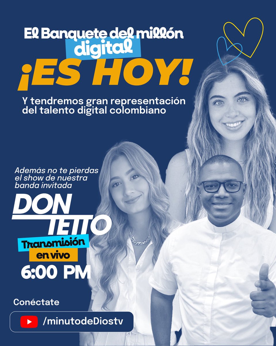 Es hoy, es hoy! Llegó el día de nuestro Banquete Digital, y estamos muy emocionados! A ti joven y querido colombiano en el extranjero nos dirigimos con gran cariño y gratitud porque tu solidaridad nos inspira!

youtube.com/live/6UwE5DU6I…