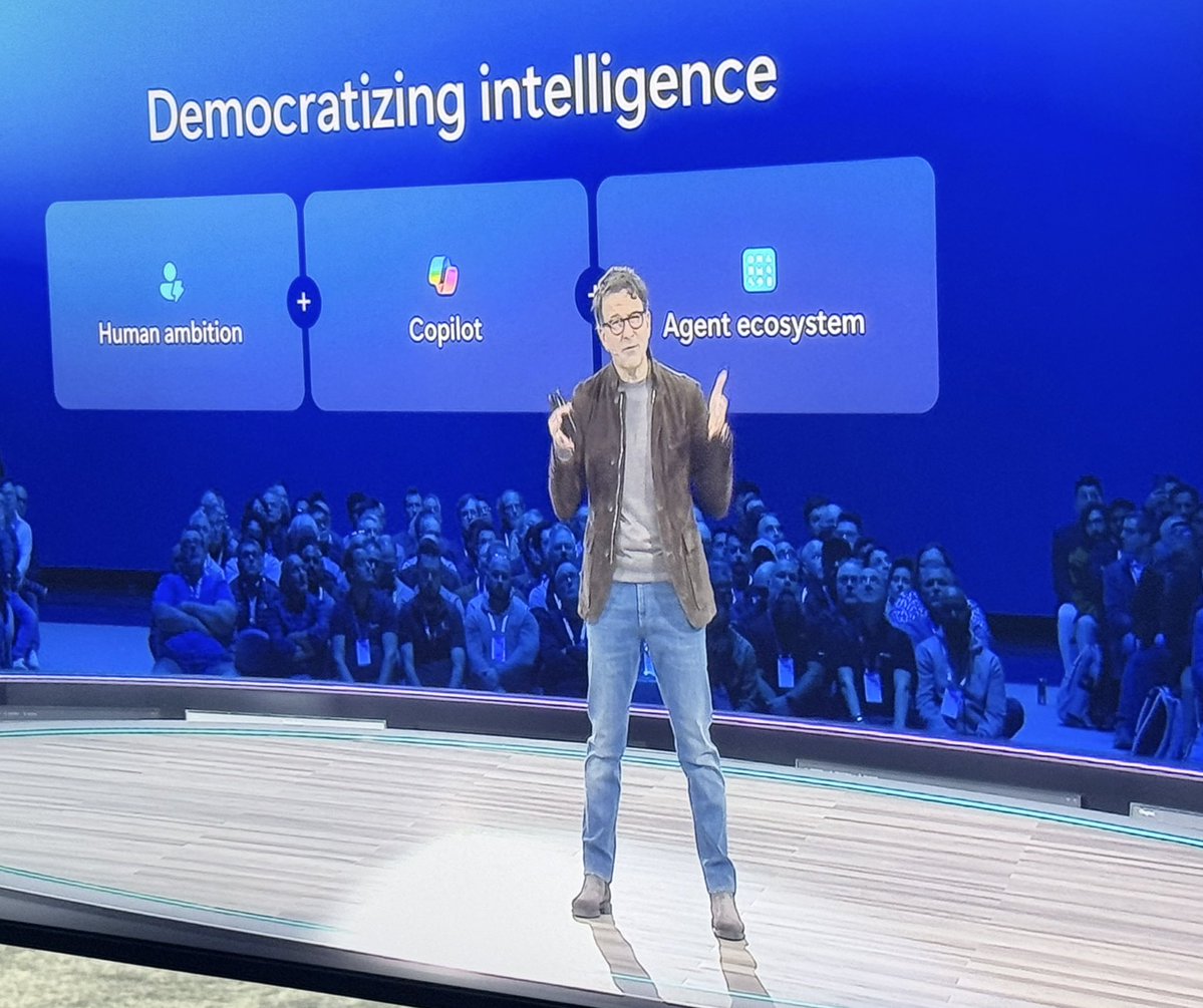 RobKramer_Data's tweet image. .@Microsoft Ignite 2025 begins now — with opening keynote with @judsonalthoff CEO of commercial business. Getting the data right is key to making Copilot work. We do need people and robots to team up and execute, plus guardrails from governance.

More to come from myself and…