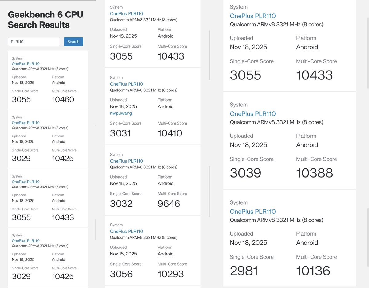TECHINFOSOCIALS's tweet image. The Snapdragon 8 Gen 5 CPU Performance is quite Fierce!

3000± Single Core
10400± Multi Core

Rivaling Snapdragon 8 Elite in Peak Single &amp;amp; Multi Core Performance, also rivaling A19 Pro in Multicore peak Performance. 

It would be great to see improved Perf/watt vs 8 Elite....