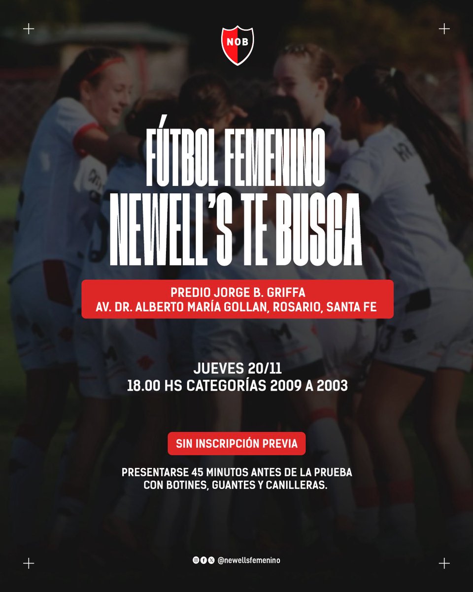 ¡PRUEBA DE JUGADORAS EN EL CENTRO JORGE GRIFFA! 👏🏻💪🏻

Este jueves, desde las 18 horas, se realizarán pruebas desde la categoría 2009 a 2003 sin inscripción previa.

¡Las esperamos! ❤️🖤