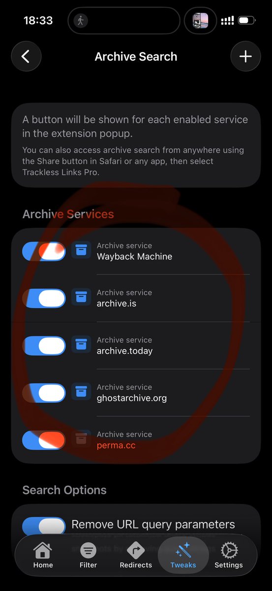 _DataGal's tweet image. If you win, go straight to the Archive Search feature. By adding archive.is as archive, you can literally sneak behind paywalls on news sites! It&apos;s the reason I bought the app! You’re welcome. Thank me later! 💅