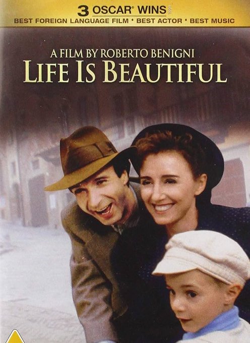 cine_aura's tweet image. #cine_aura

ஒரு Follow… ஆயிரம் கதைகள்! 🤝

Movie:#LifeisBeautiful
Genre:Comedy/War
Duration: 1 hour 56 min
[ 8.6/10⭐] IMDb
OTT: Amazon Prime Video 

வணக்கம் நண்பர்களே!

ரோபர்டோ பெனினி இயக்கிய இந்த படம், அன்பும் நகைச்சுவையும் கலந்த ஒரு படம். நாசி யூத முகாமின் கொடுமை நடுவிலும்👇