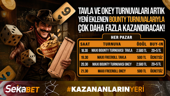 🎲 TAVLA VE OKEY TUTKUNLARI BOUNTY TURNUVALARININ DA EKLENMESİYLE 25.500 TL ÖDÜL İÇİN MÜCADELE EDİYOR!

Güncel Giriş : cutt.ly/SekaBet